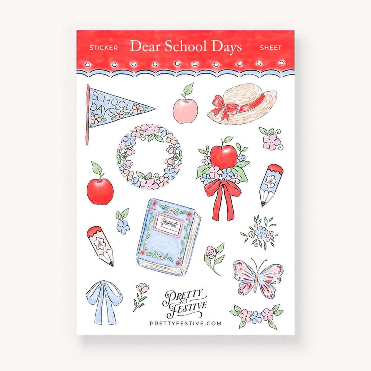 Dear School Days A6 Sticker Sheet