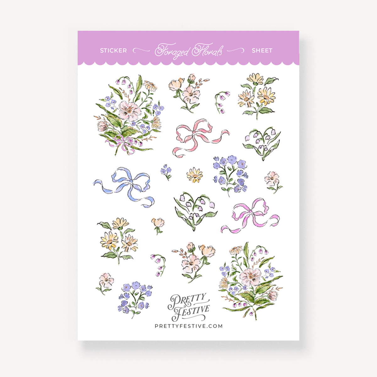 Foraged Florals A6 Sticker Sheet