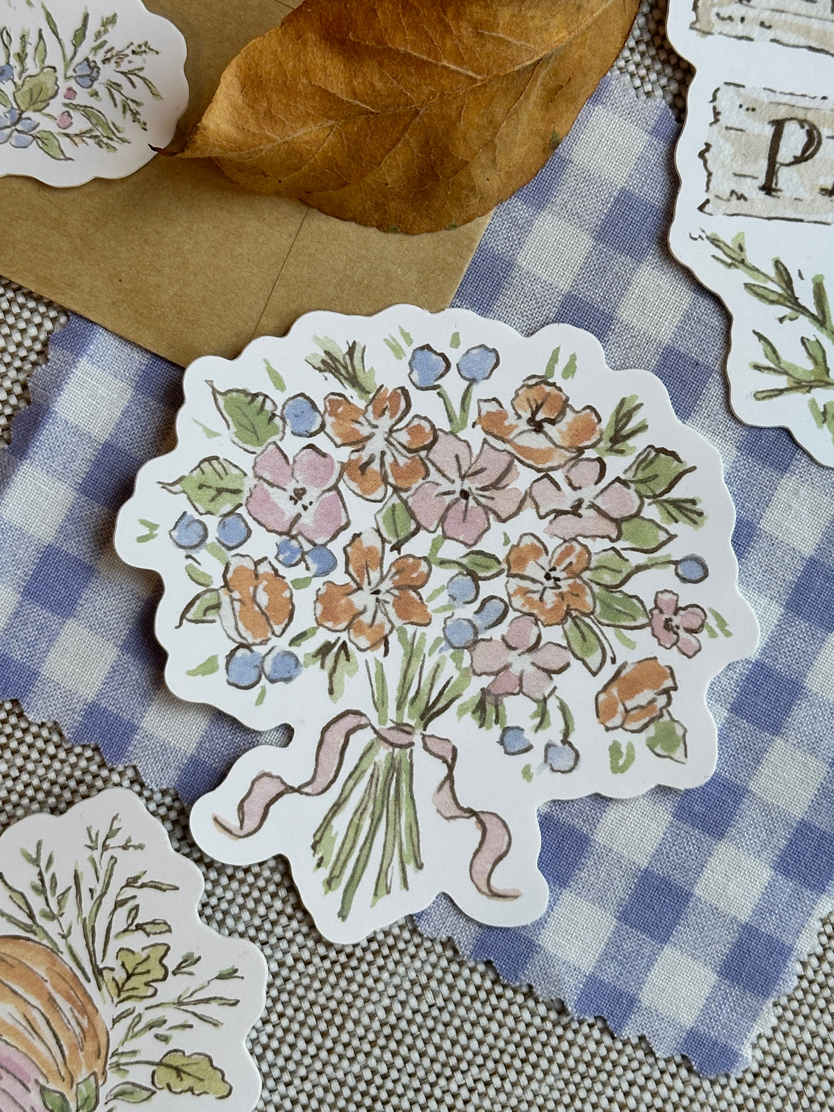 Autumn Fall Floral Bouquet Vinyl Sticker