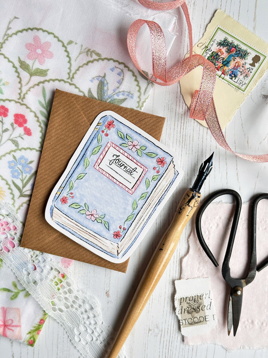 Journal Floral Book Vinyl Sticker