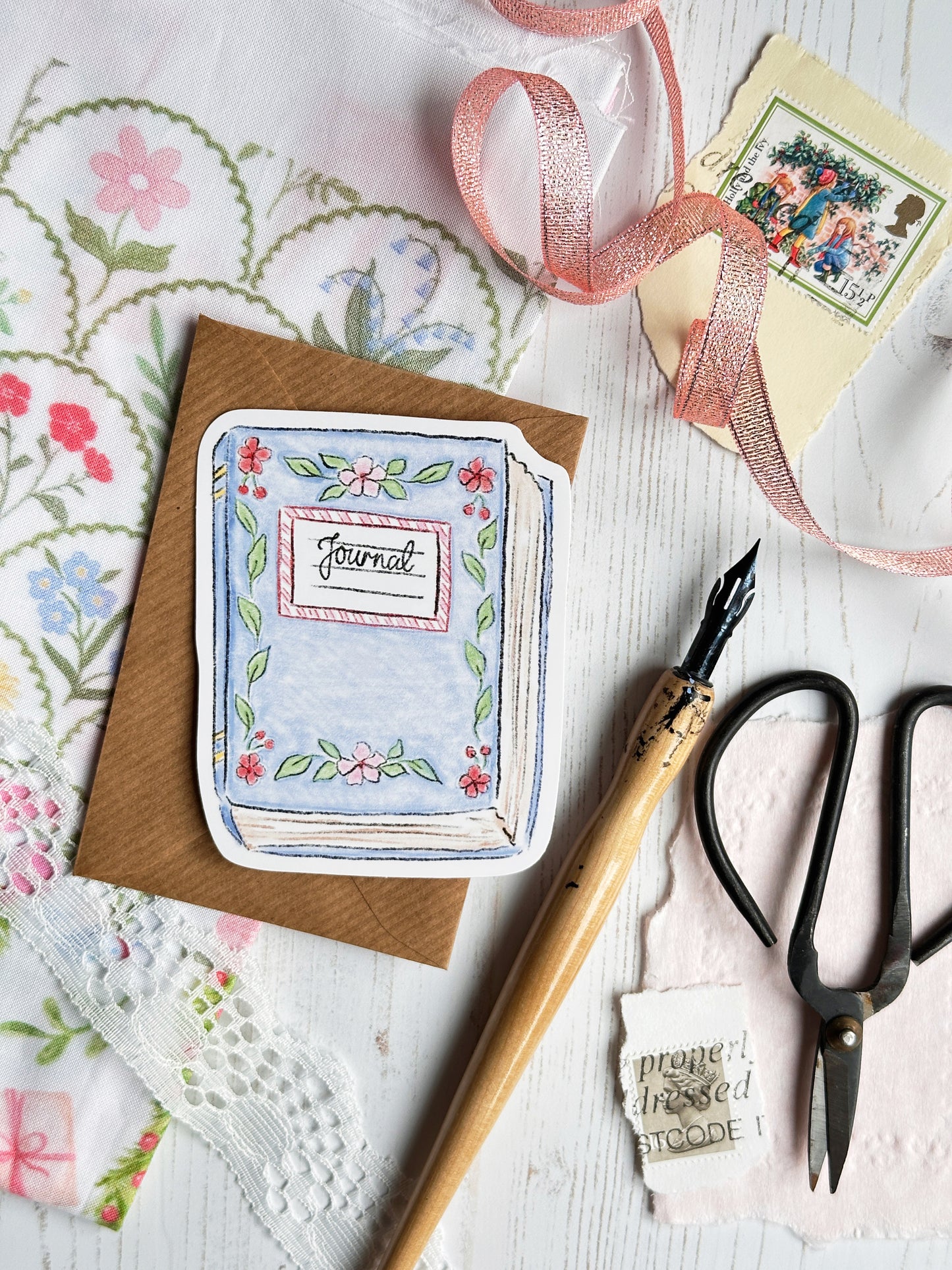 Journal Floral Book Vinyl Sticker