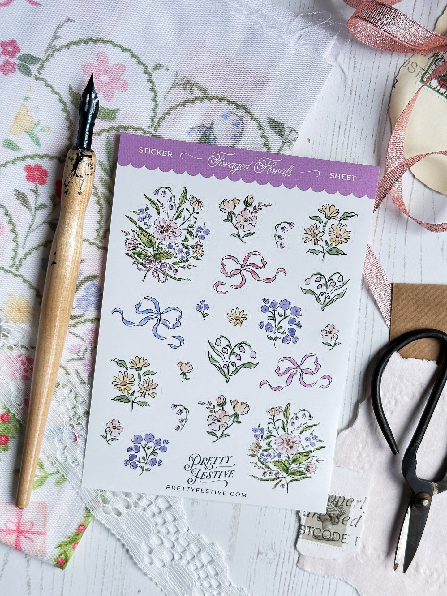 Foraged Florals A6 Sticker Sheet