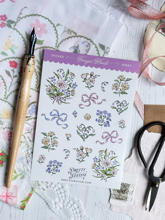 Foraged Florals A6 Sticker Sheet
