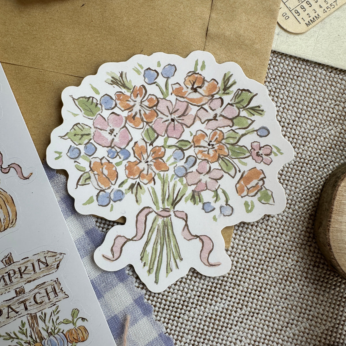 Autumn Fall Floral Bouquet Vinyl Sticker